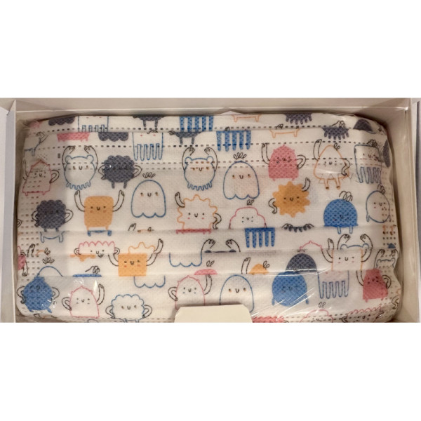 Măști 3 straturi cu desene multicolore Betatex cutie 50 bucăți