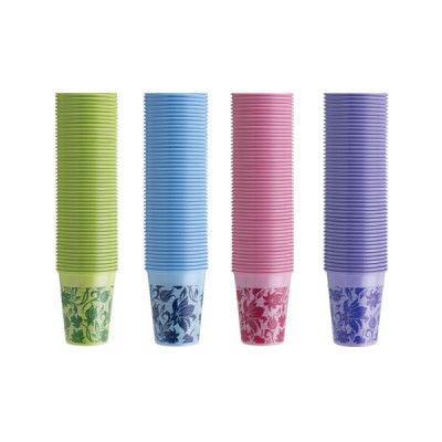 Pahare unica folosinta set 100 bucăți cu model floral Euronda