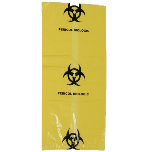 Saci galbeni pericol biologic 120 litri set 25 bucăți