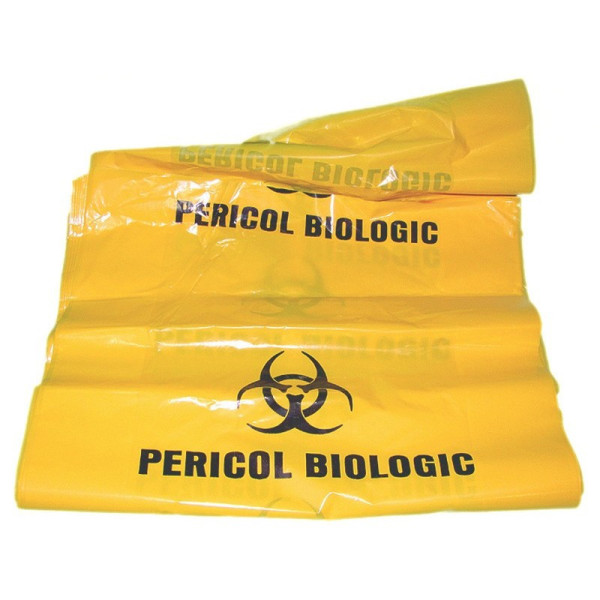 Saci galbeni pericol biologic 40 litri set 50 bucăți