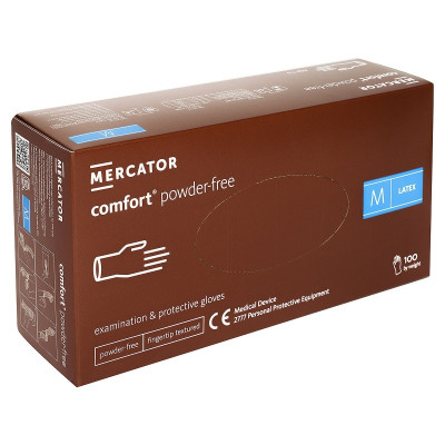 Manusi latex nepudrate albe Comfort cutie 100 bucati