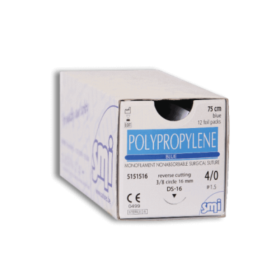 Fir sutura polipropilena blue 75 cm 4/0 DS16 cutie 12 fire SMI