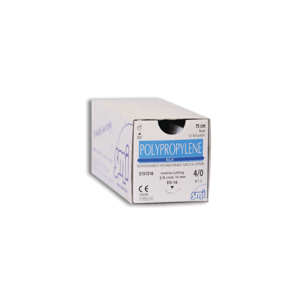 Fir sutura polipropilena blue 75 cm 4/0 DS16 cutie 12 fire SMI