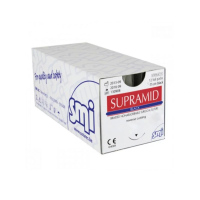 Fir sutura Supramid 5/0 DS16 cutie 12 bucăți SMI