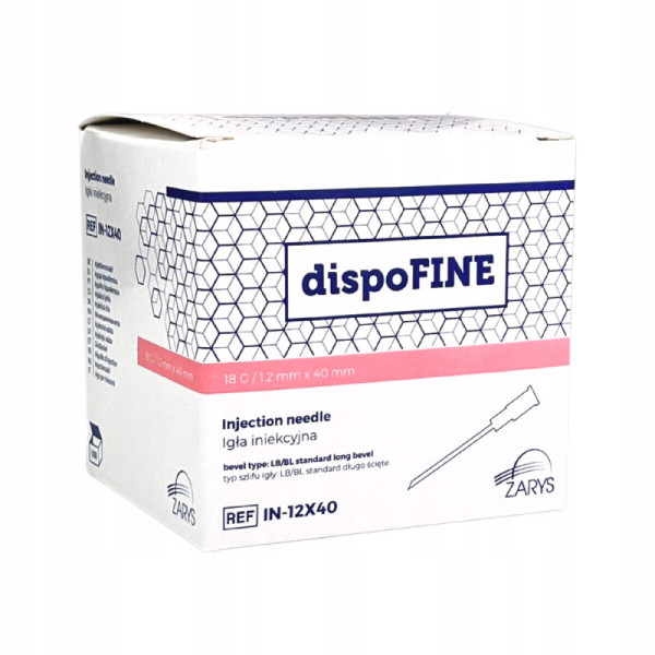 Ace sterile de unica folosința DISPOFINE 18G 1.2 x 40mm cutie 100 bucati