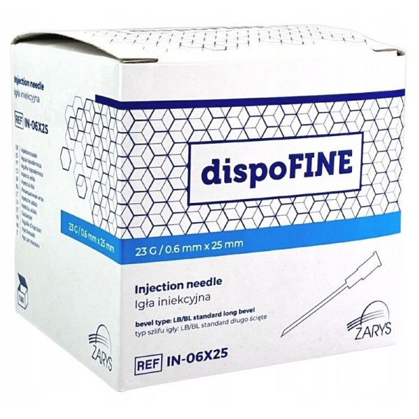 Ace sterile de unica folosința DISPOFINE 23G 0.6 x 25mm cutie 100 bucati